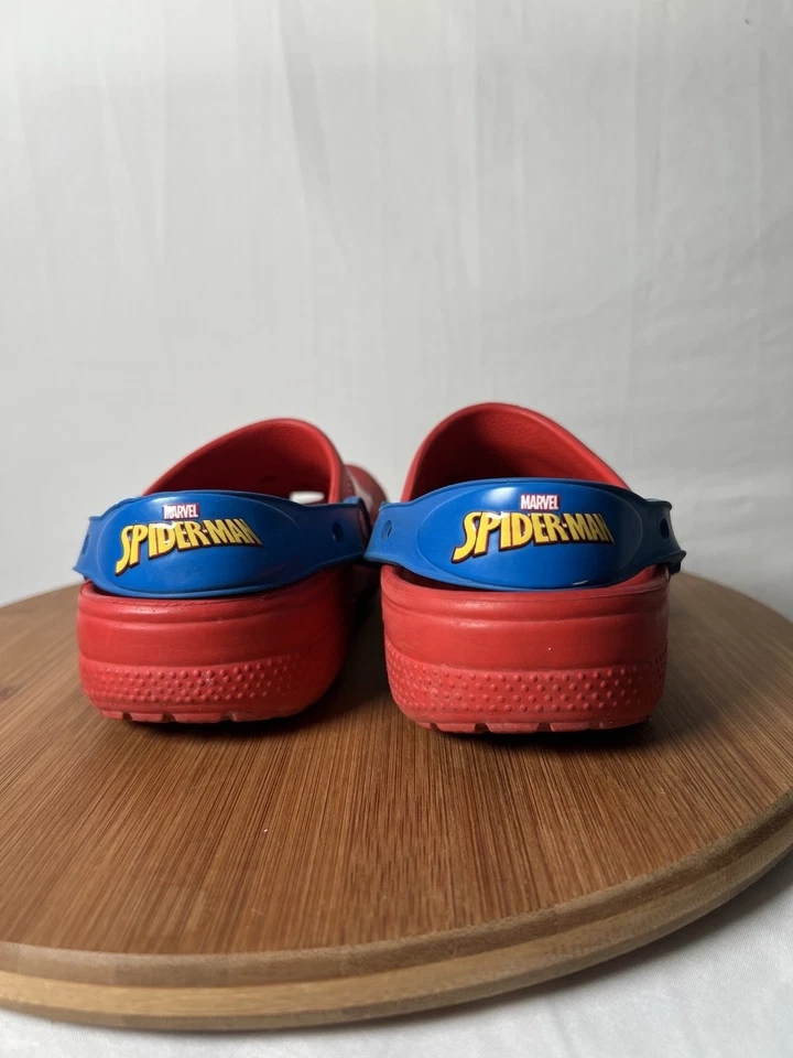 Zuecos Crocs Niños Spider-Man Rojo Azul Sandalias Sin Cordones Talla J2 Marvel Spiderman Zapatos Foto 3 de 4