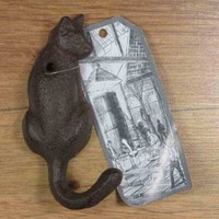 Garderobenhaken Katze Gusseisen Kleiderhaken Wandhaken Haken 1/2 LH230