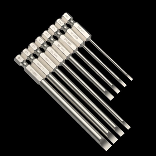 1/4" Shank Flat/Slotted Screwdriver Bits Magnetic Drive Drill Bits Ø 2/2.5/3~6mm - Picture 6 of 31