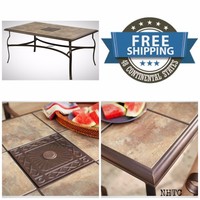 Hampton Bay Belleville Rectangular Outdoor Patio Deck Ceramic Tile Dining Table on sale Hampton Bay Belleville Rectangular Outdoor Patio Deck Ceramic Tile Dining Table on sale