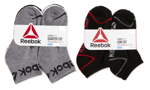 Reebok Boys 12 pair Size Small 4-8 Black Gray White Moisture Control Socks - Picture 1 of 4