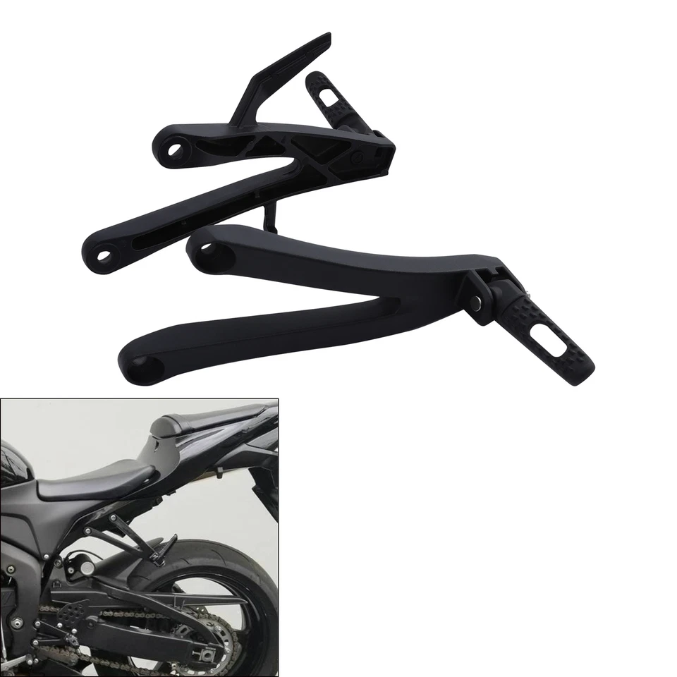 Suporte traseiro para pés de passageiro compatível com Honda CBR600RR CBR 600RR 2007-24 preto - Imagem 4 de 4