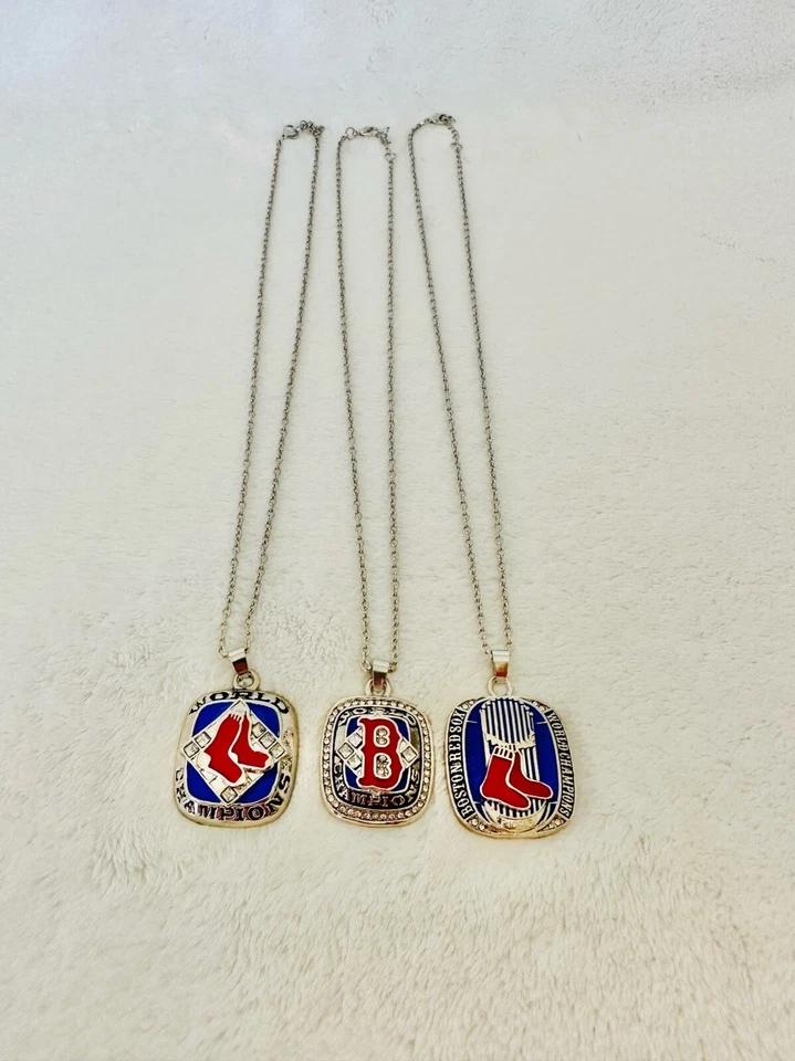 3 Pcs Red Sox World Series Silver Championship Pendant, 🇺🇸 SHIP 2004/07/13 - Image 2 of 2
