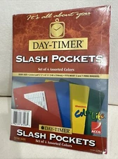 Day-Timer ColorLife Slash Pockets, Small, 6-1/4" x 8-1/2", 4 Pack