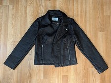 Jack Moto Motorcycle Black Faux Leather Jacket Xs? Small? Style Number: Majh3022