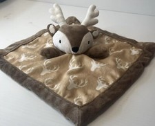 Levtex Baby Deer Lovey Plush Security Blanket Buck Antlers Reindeer Brown 11