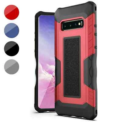 TJS For Samsung Galaxy S10/Plus/S10e Phone Case Heavy Duty Armor Bump Ribs Cover