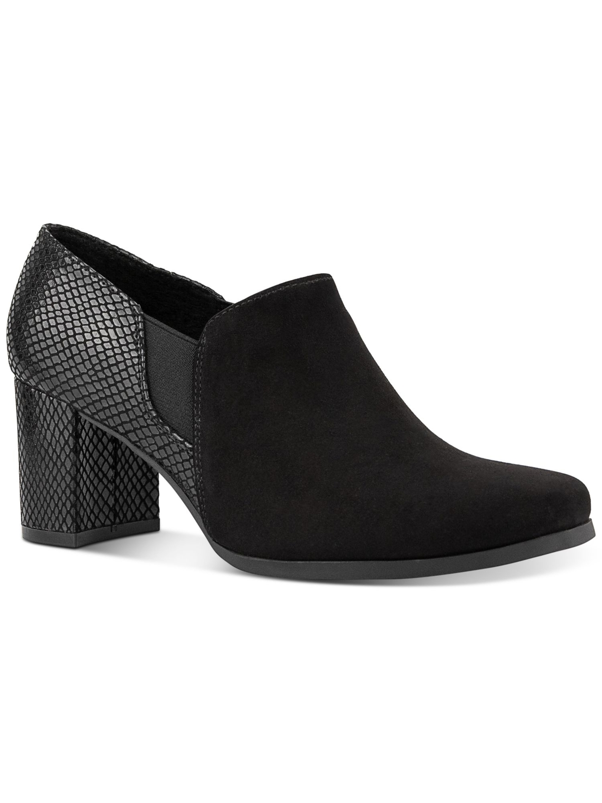 KAREN SCOTT Womens Black Two Toned Tillen Toe Block Heel Slip On Boots 6 M