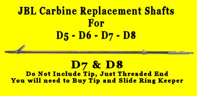 Shaft for JBL Mini D5 Carbine D6 SpearGun D7 Super Spear Gun D8 Replace lost   
