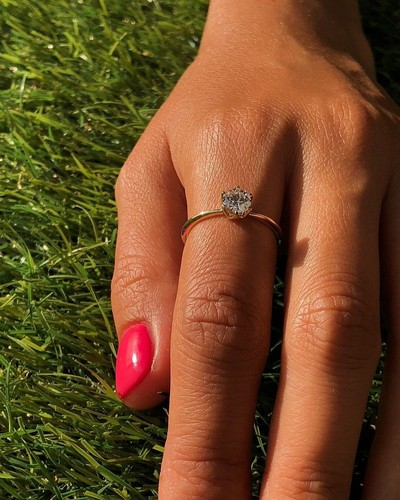 2Ct Round Cut Moissanite 14k Yellow Gold Plated Solitaire Engagement Ring 6 7 8 - 第 5/6 張圖片