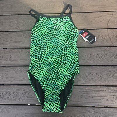 TYR Durafast Lite  Women's Swarm Green DiamondFit One Piece Swimsuit Size 30 New