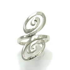 Long Handmade Sterling Silver Ring Spirals Hallmarked 925 Nickel Free