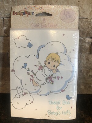 8 New Precious Moments Baby Thank You Cards & Envelopes. NIP. Designware