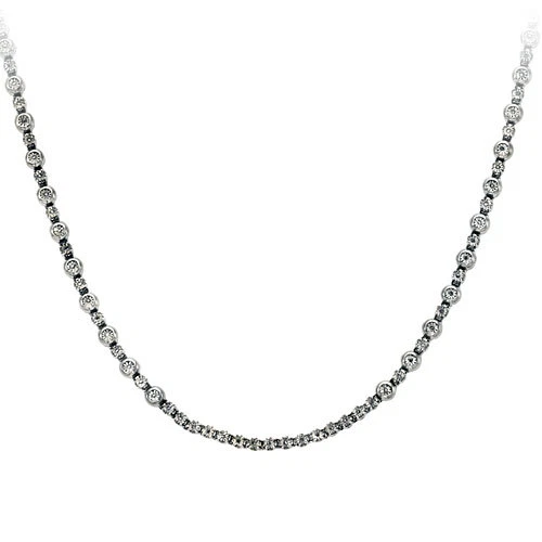 Cadena de rosario de plata de ley para hombre diamantes naturales 34 pulgadas Foto 2 de 4