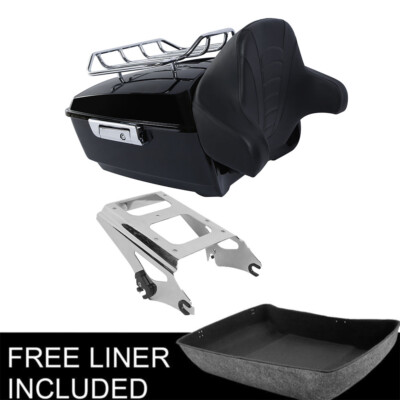 13.7'' King Pack Trunk Pad Mount Rack Fit For Harley Tour Pak Street Glide 09-13