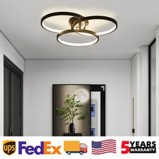 20'' LED Ceiling Light Modern Black 22W Dimmable Flush Mount Living Room Fixture