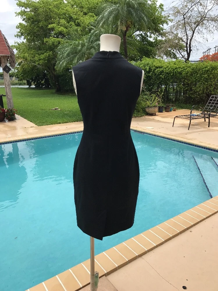 ABITO CASUAL SENZA MANICHE ELASTICIZZATO ADERENTE NERO KATE SPADE Tg 6