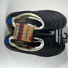 Dearfoams Kendra Black Sport Lounge Puffer Slip On Clog Slippers Womens Size XL
