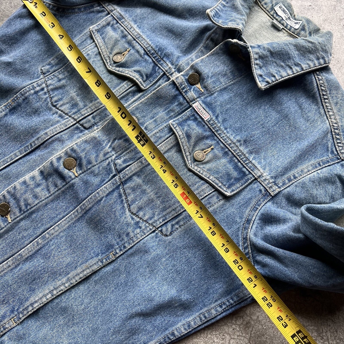 Vintage 90s Guess Denim Jacket Made In USA Blue Denim Jacket