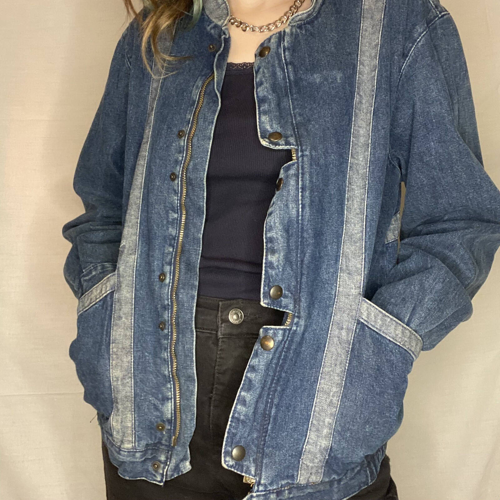 Rare Vintage 1980s Python Denim Jacket - image 2