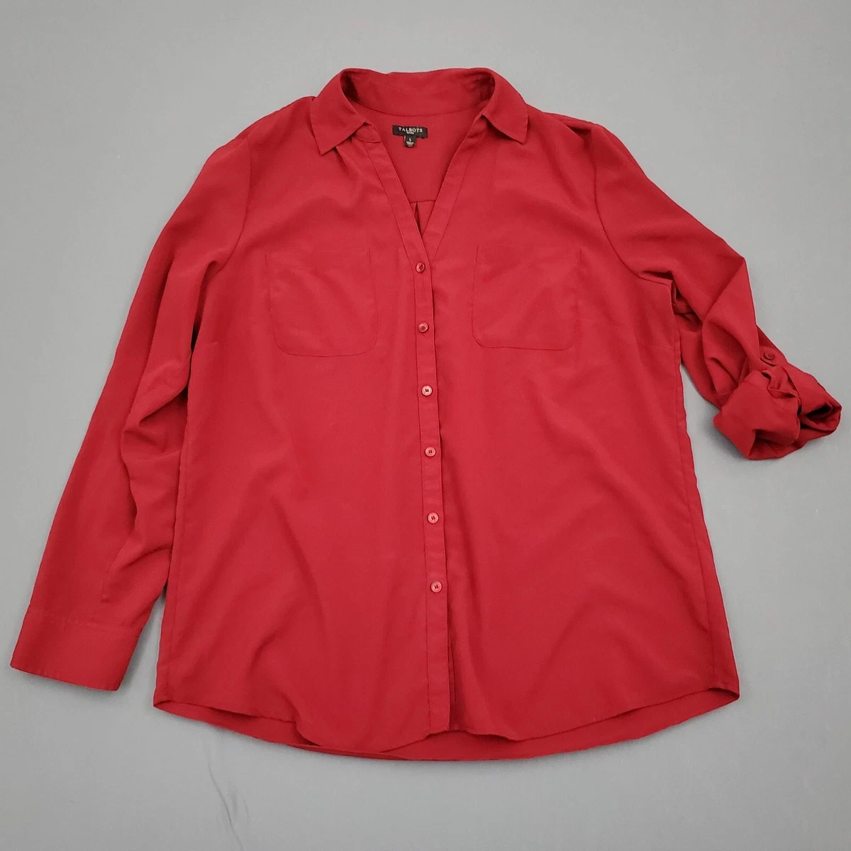 Talbots red blouse sales