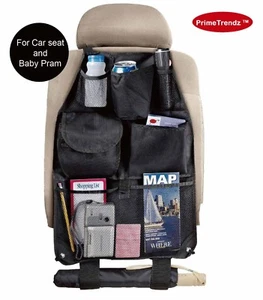 Car Seat and Baby Pram Organizer Auto Seat Back With 6 Pockets Organizes Clutter