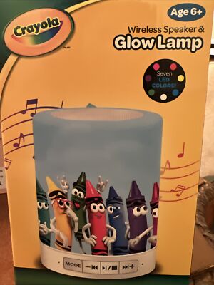 CRAYOLA WIRELESS SPEAKER & GLOW LAMP NIGHT LIGHT LED 7 Colors Changing  BNIB