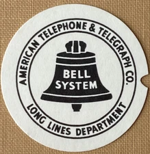 Bell System Long Lines Rotary Telephone Dial Card Insert AT&T