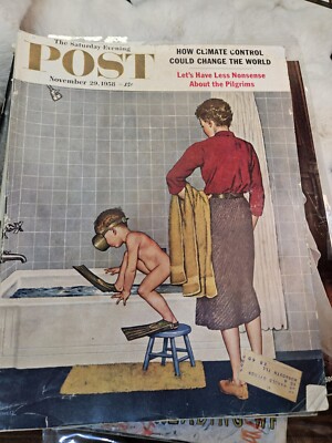 Saturday Evening Post Magazine November 29 1958 Getting Clean - Amos Sewell