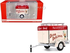 TRAVEL TRAILER CREAM W/RED TOP "COCA-COLA" 1/24 BY MOTOR CITY CLASSICS 424700
