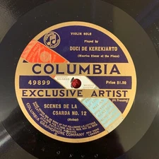 COLUMBIA 49899 Duci De Kerekjarto 78rpm 12" Scenes De La Csarda No. 12