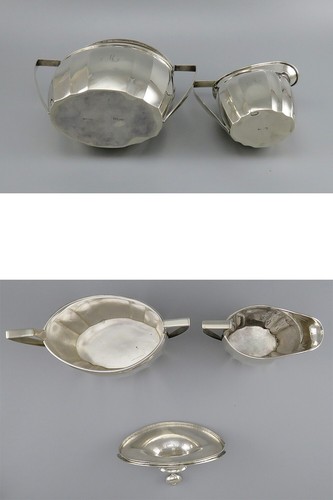 c1800 Early American Coin Silver 4pc Tea Set by John and Joel Sayre M Mono - Picture 7 of 10