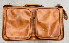 Vintage Scovill Brown Leather Carry on Overnight Travel Shoulder Bag Size21X12x7