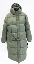 S.e.b By Sebby Women's Full Zip Long Puffer Jacket Ej1 Olive Green Medium