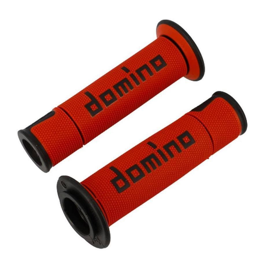 Revêtement poignée A450 rouge noir x2 débouche pour embout guidon Domino