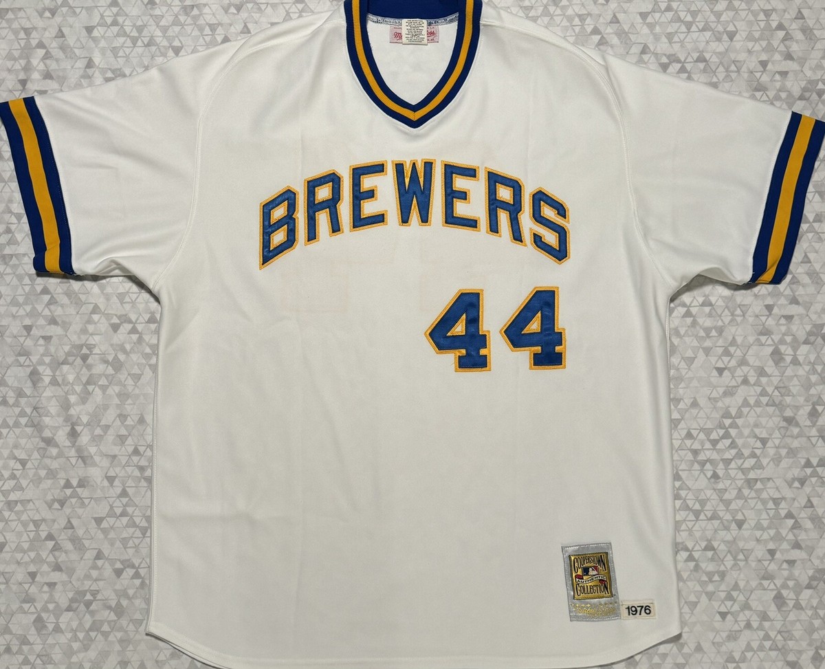 2*7様 大きめ◎ 40s~ Mitchell & Ness Vintage S Authentic Vintage Mitchell & Ness Milwaukee Brewers Hank Aaron