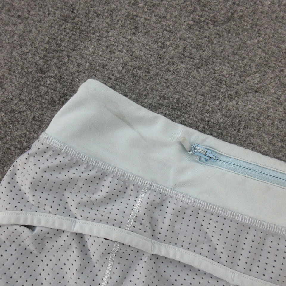 Ivivva by Lululemon Shorts Girls 12 Light Blue Perforated Back Zip Running - Image 4 of 4
