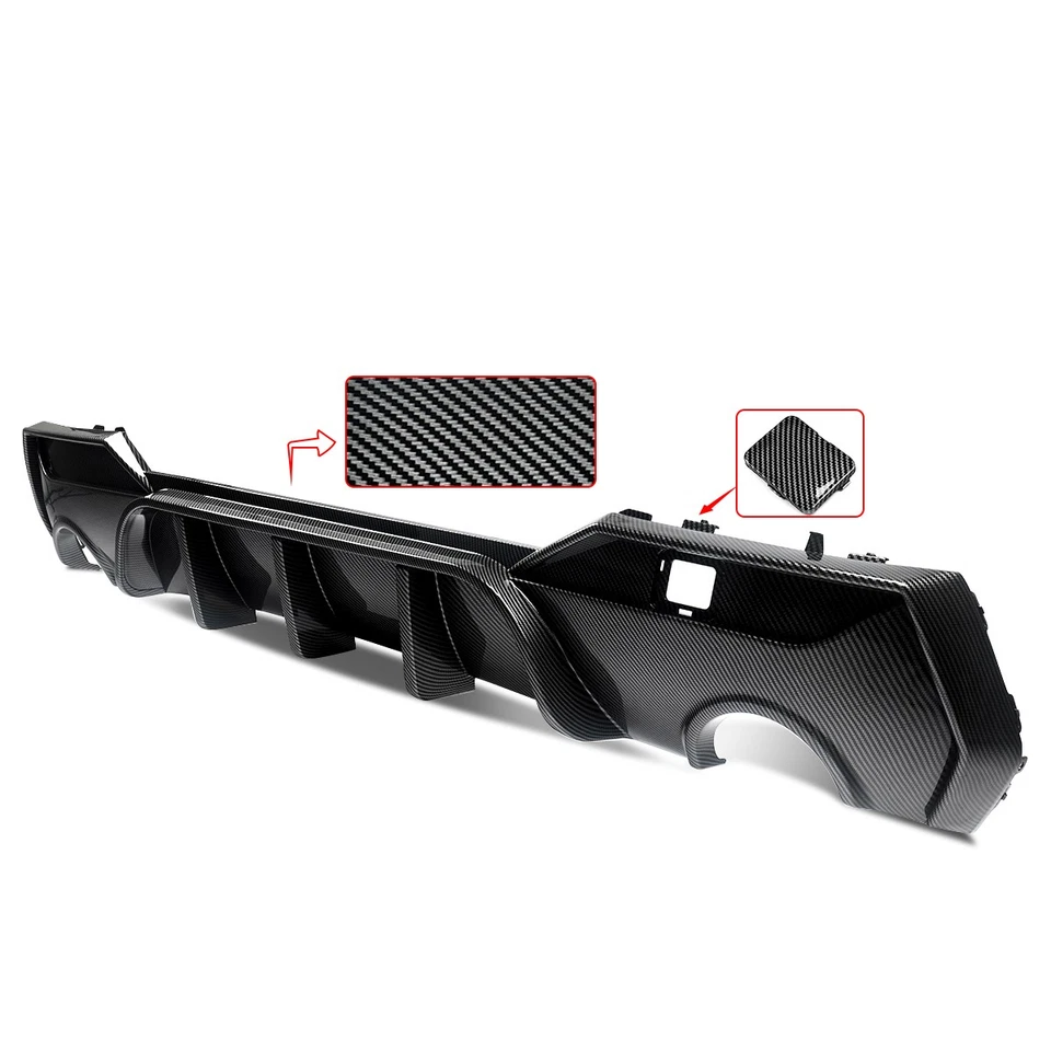 Rear Diffuser For BMW 4 Series G22 G23 430i M440i M-Sport 2020-2022 Carbon Style Foto 3 de 4