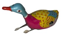 Vintage Rare Tin Wind-Up Swimming Litho Duck Made In China  no Box Or Key 