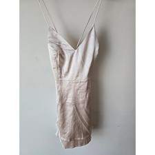 Windsor Mini Dress Light Gold L Spaghetti Strap Back Tie Bodycon Party