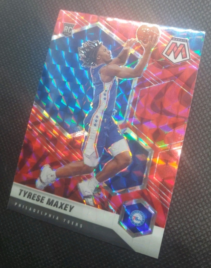 2020-21 Mosaic Tyrese Maxey Red Reactive Prizm Rookie RC 203