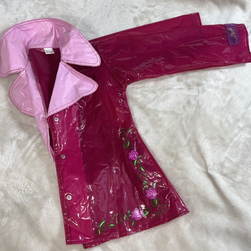 Vintage 2000’s Mattel Barbie PVC Rain Coat 5 Roses Glam Princess Y2K Kids Pink - Picture 19 of 23