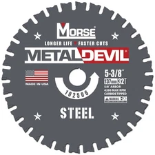 Morse Metal Devil 5-3/8" Circular Saw Blade Carbide Tipped Steel Cutting 1 Pack