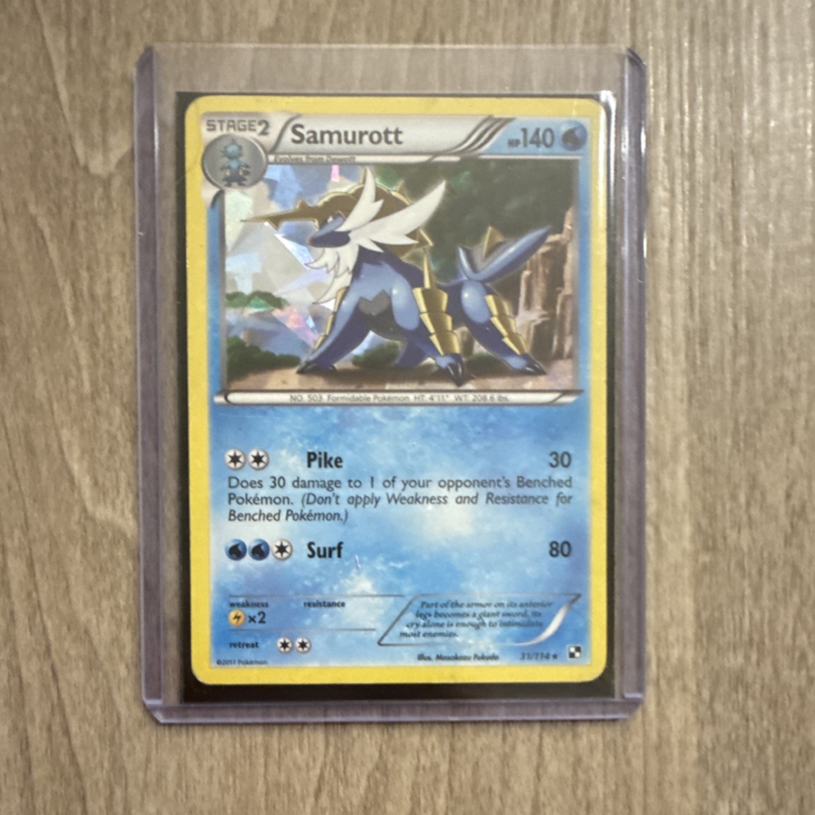 Samurott 031/114 Deck Exclusives Cracked Ice Holo 140 MP Stage 2 Pokémon TCG
