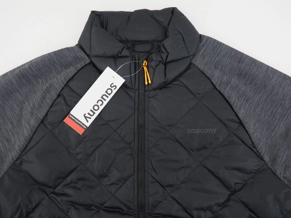 NEW! Saucony Boulder OysterPuff Men's Medium Black/ Gray Running Jacket - Image 2 of 4