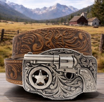 Justin USA Belt  Kids Lil' Trigger 3D Buckle Leather Size 28 NWT List $42