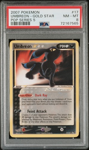 Umbreon Gold Star ⭐ POP Series 5 #17 PSA 8 NM-MT Pokemon 2007 Grail