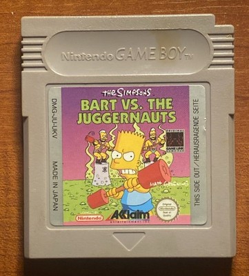 THE SIMPSONS: BART VS. THE JUGGERNAUT Nintendo GameBoy 1992 UK Version Cartridge