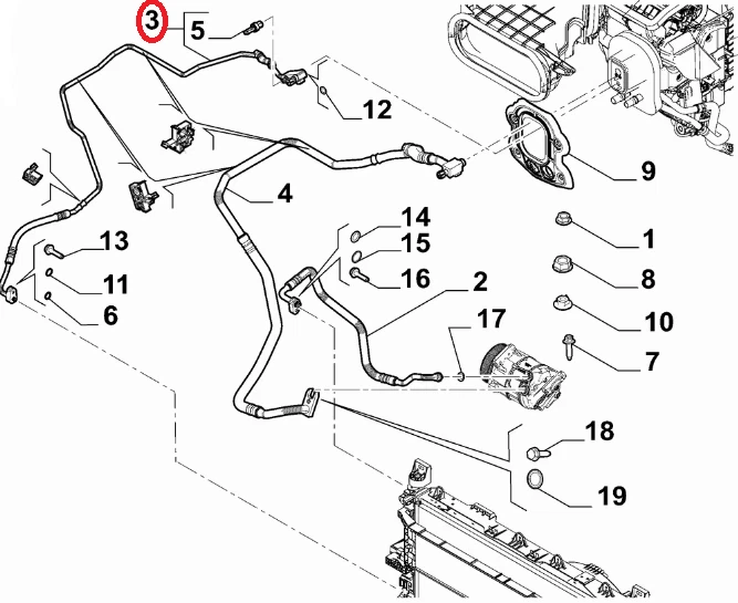 Compatível com tubo de mangueira Fiat Ducato Air Con 2.2JTD OE (21-On) 46857459 - Imagem 2 de 4