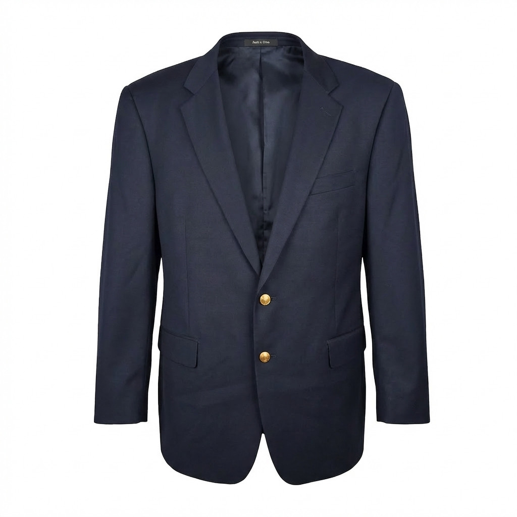 Ralph Lauren Navy Blazer 44R Wool Gold Crest Buttons Classic Preppy LRL READ